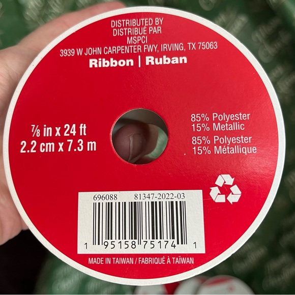 Christmas plaid ribbon red/green - Picture 6 of 8